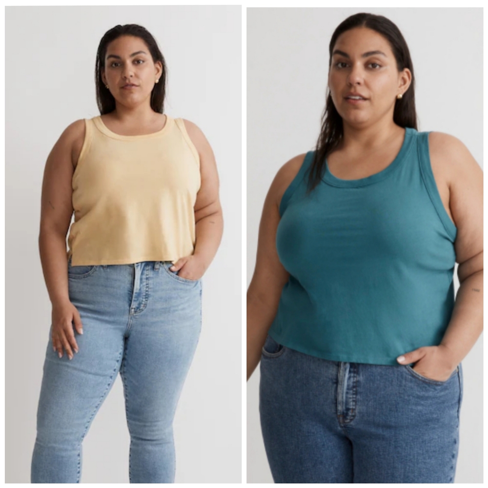 Two Madewell Women's Tank Tops - Yellow and Teal